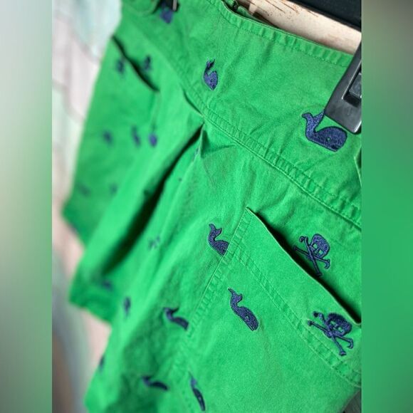 Libertine Skulls & Whales Bright Green Skirt Navy Blue Embroidered Junio… - Picture 1 of 4